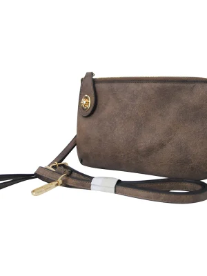 Stylish Brown Zip Clutch Wallet