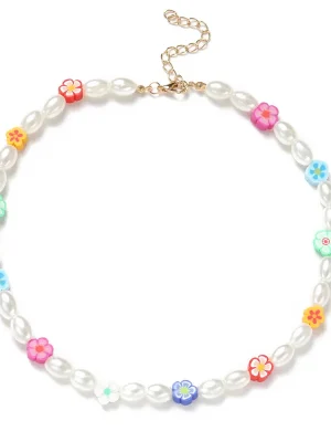 Bohemian Beaded Flower Necklace