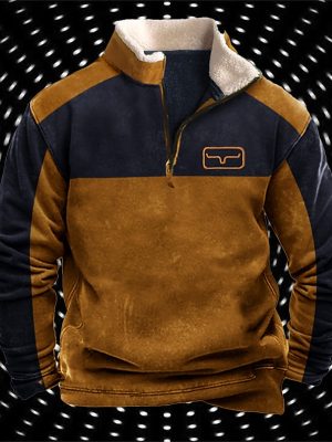 Half Zip Sweatshirt with Graphic Print for Outdoor and Streetwear Activities