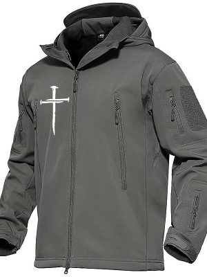 Tactical Graphic Print Hoodie with Military-Inspired Design for Outdoor and Holiday Wear
