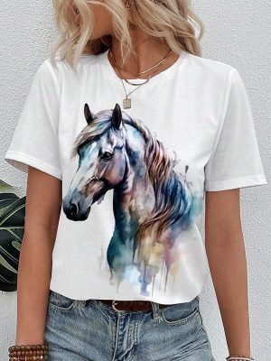 Everyday Print Short Sleeve T-shirt with a Classic Crew Neck